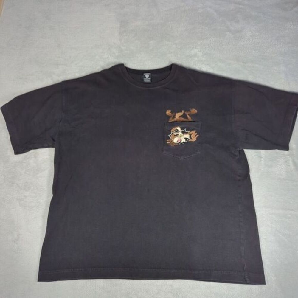 Vintage 90s Looney Tunes Shirt Mens XL Warner Bros Black Wiley The Coyote Crew‎
